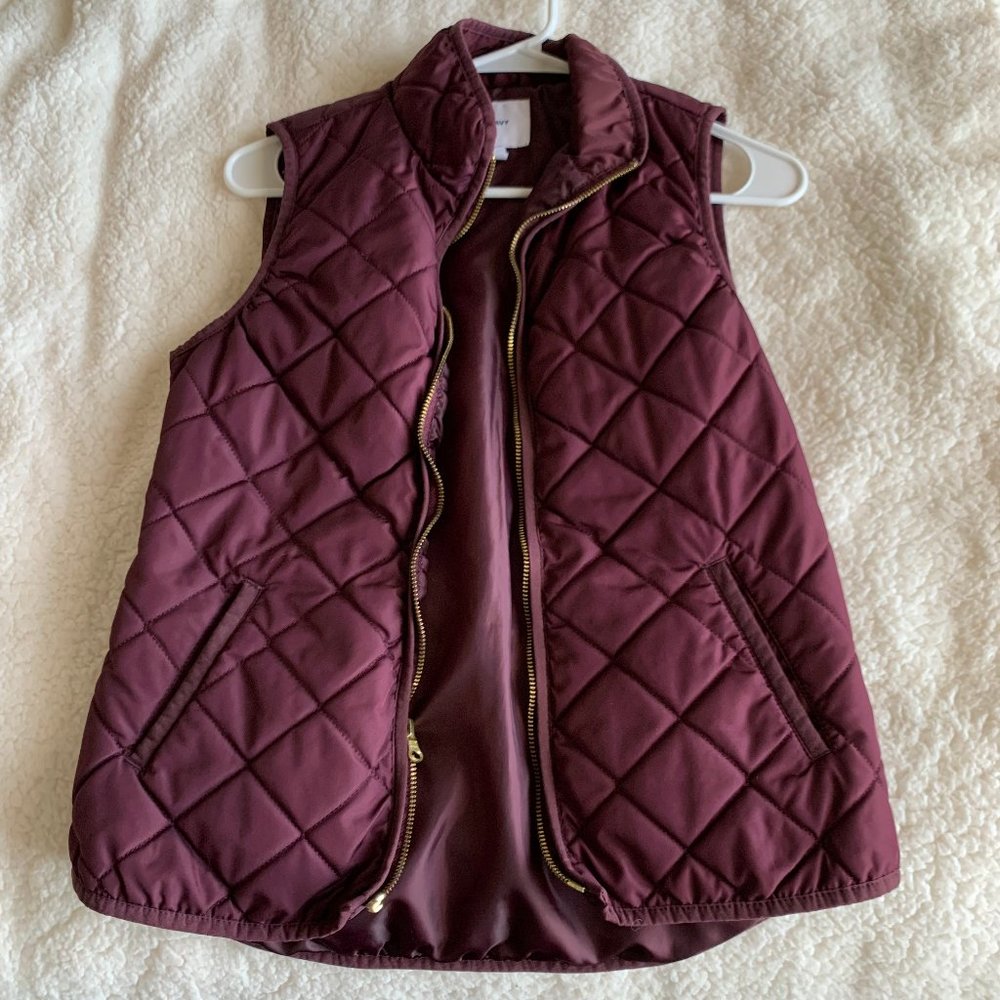 Old Navy Maroon Quilted Vest XS